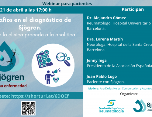 Nuevo webinar sobre desafíos en el diagnóstico de Sjögren: martes, 21 de abril